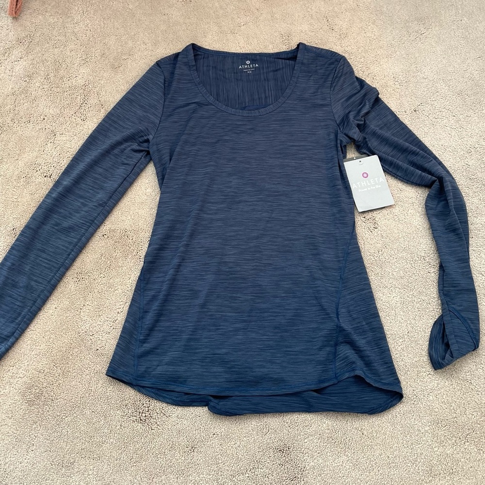 Athleta Shadow Stripe Chi Top NWT
